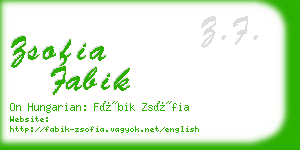 zsofia fabik business card